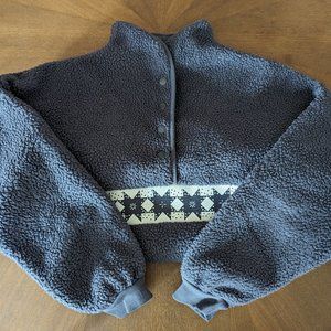 Madewell resources Sherpa popover top coal grey